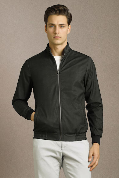 Men Casual Black Check Jacket